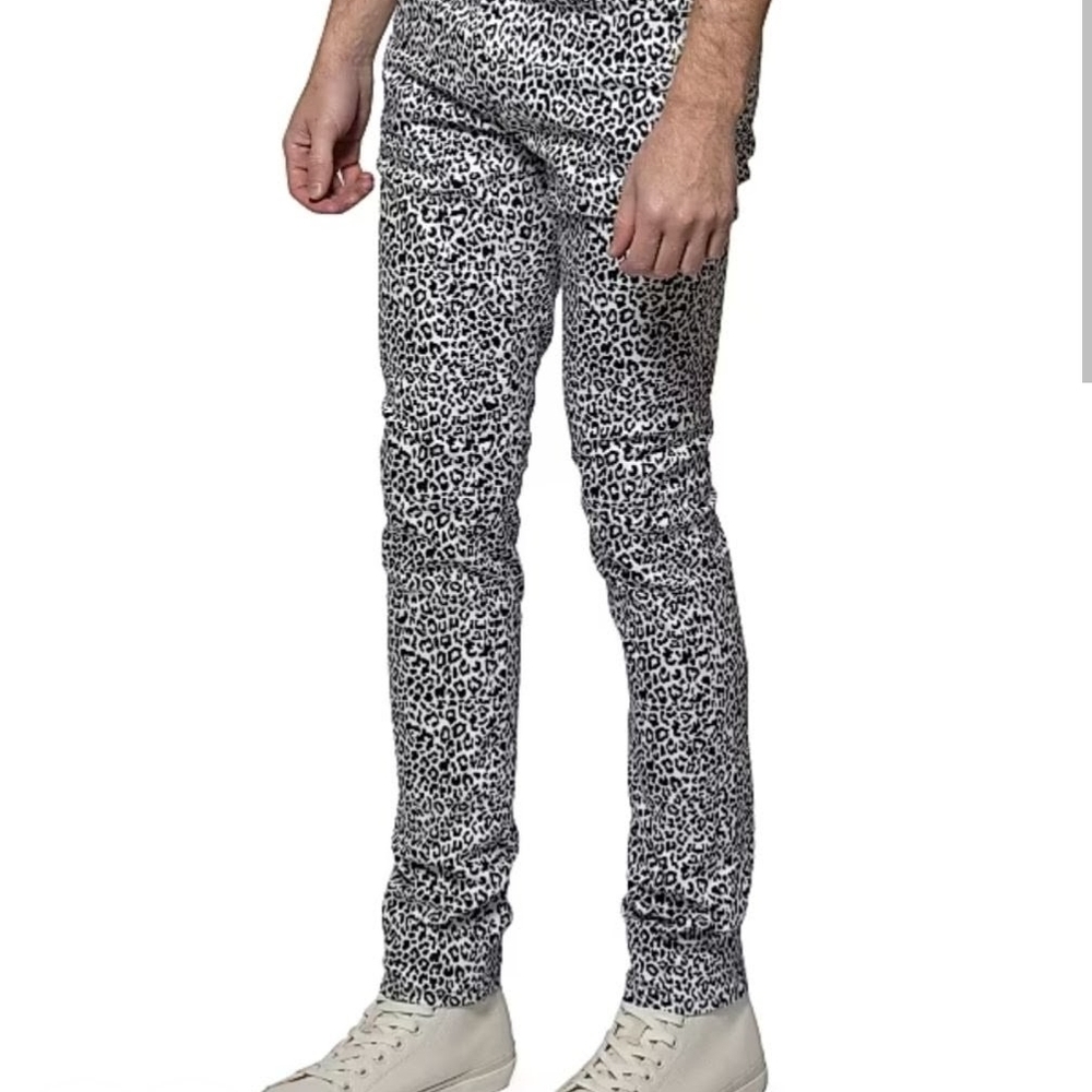 Men's Greyson Leopard Skinny-Fit Jeans